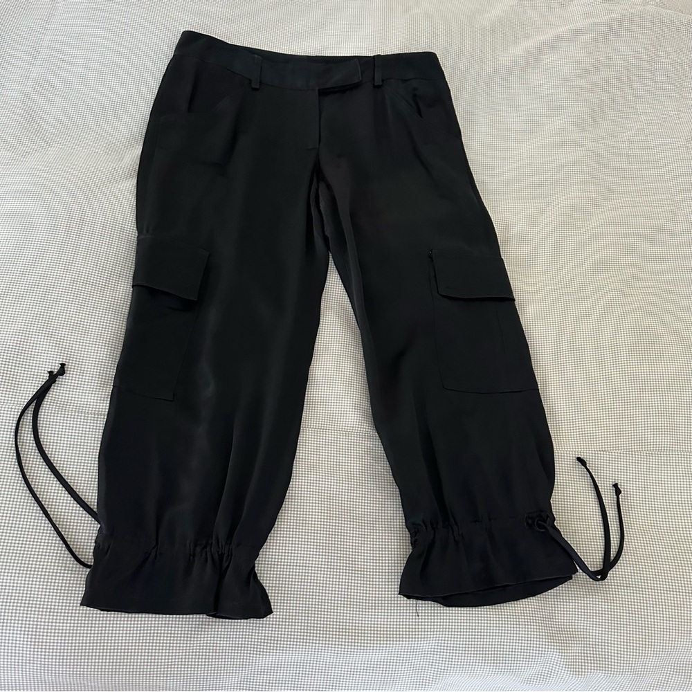 Cropped Satin/Silk Guess Collection Black Pants! Size 0